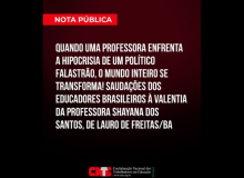 Educadores saúdam a valentia de Shayana por enfrentar político falastrão em escola